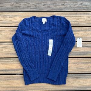 Navy V-Neck Sweater